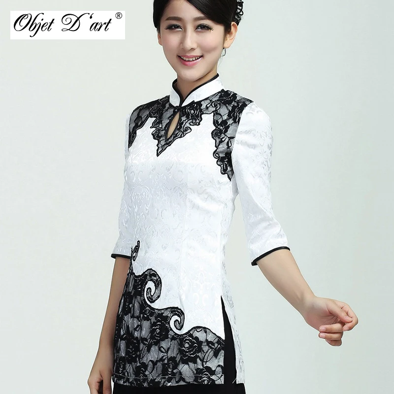 Прямая поставка женская рубашка Ципао модная блузка в китайском стиле винтажный