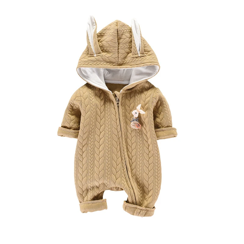 Модный детский комбинезон милый с капюшоном и длинными рукавами изображением