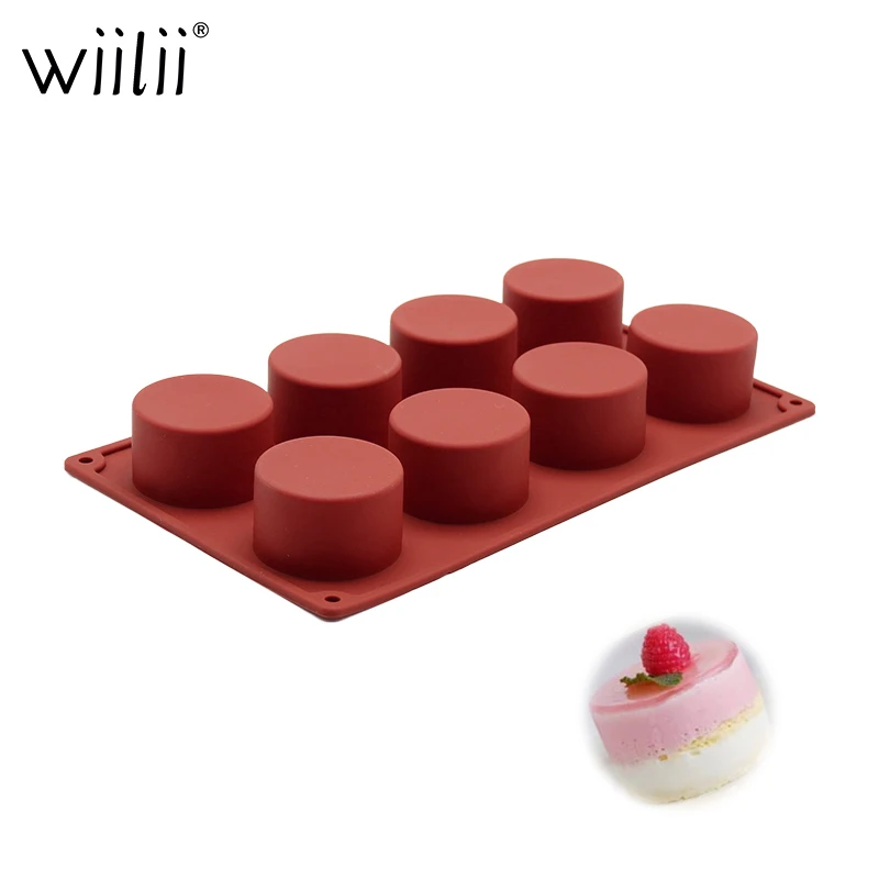 8 отверстий цилиндрические силиконовые формы для торта форма кексов муссов