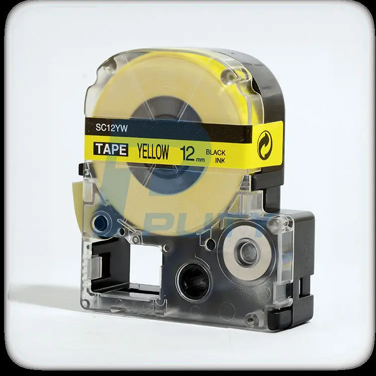 20pcs/lot 12mm Label Tape Cartridge 100% compatible for Kingjim TEPRA LW-300 LW-400 SC12YW black ink on yellow tape | Компьютеры и
