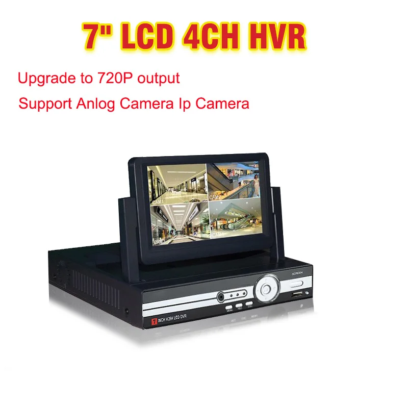 " ЖК-дисплей монитор CCTV 4CH канальный DVR 720P Регистраторы HDMI Выход AHD DVR 4 канала HVR видеорегистратор NVR Поддержка аналоговый IP Камера 3g WI-FI