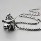 Мужское ожерелье из нержавеющей стали 316L, ожерелье 24 дюйма в стиле панк, японская Броня самурая, знак лица, байкер, рокер, стальной дизайн 4P013