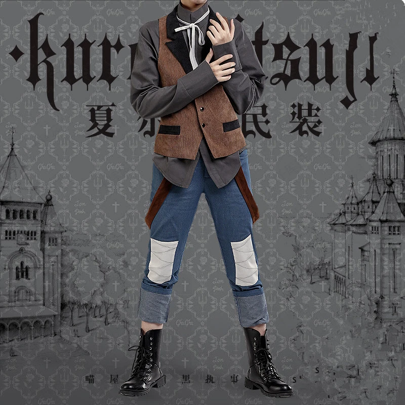 Черный бутле Ciel Phantomhive Little Devil and Plebeian косплей костюм повседневная форма модные