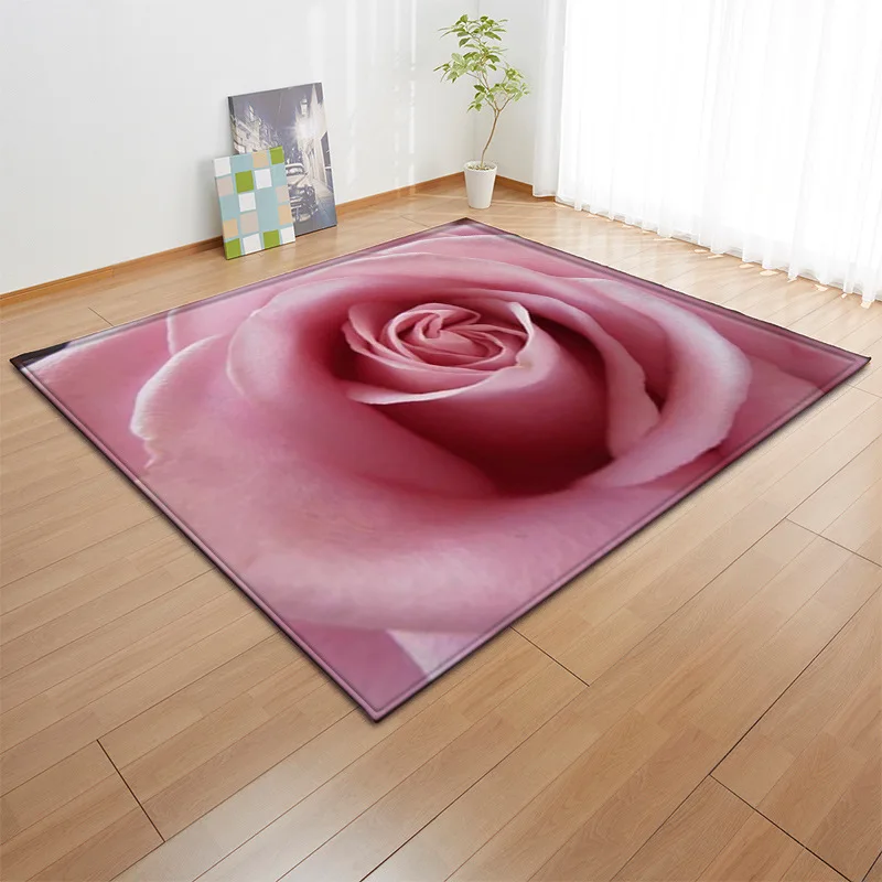 

Напольный 3D ковер с рисунком цветов розы для ванной комнаты дома для гостиной настольный коврик для чая ковер для спальни