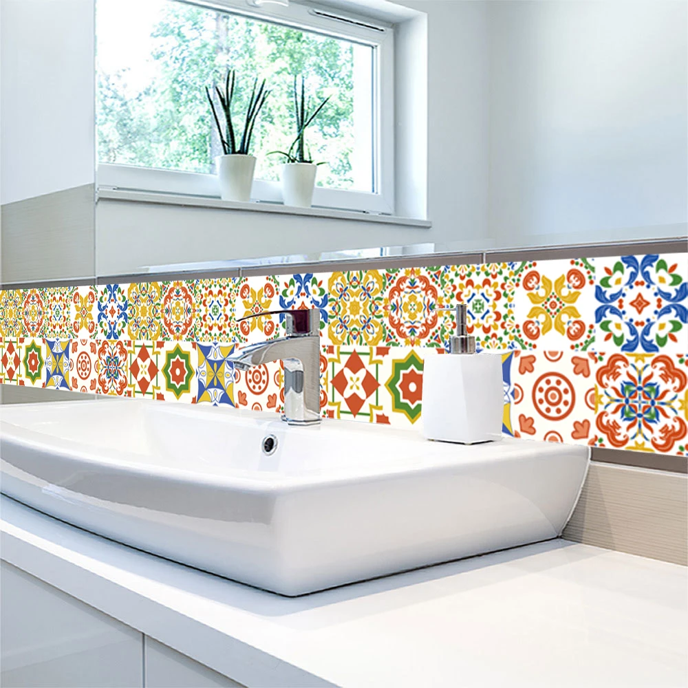 3D Ретро Европейский стиль плитка настенная наклейка спальня шкаф домашний декор