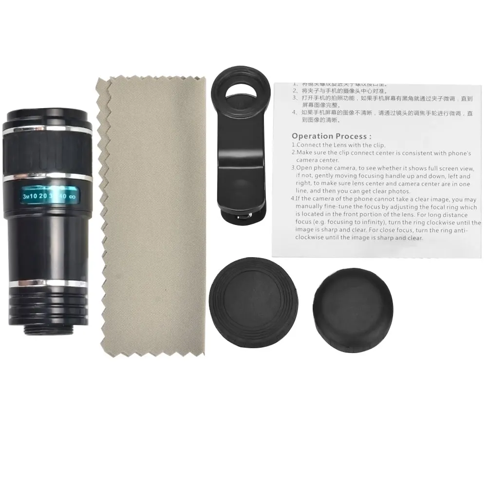 Aceyoon Мобильный объектив телескопа универсальный зажим оптический 12X мобильный
