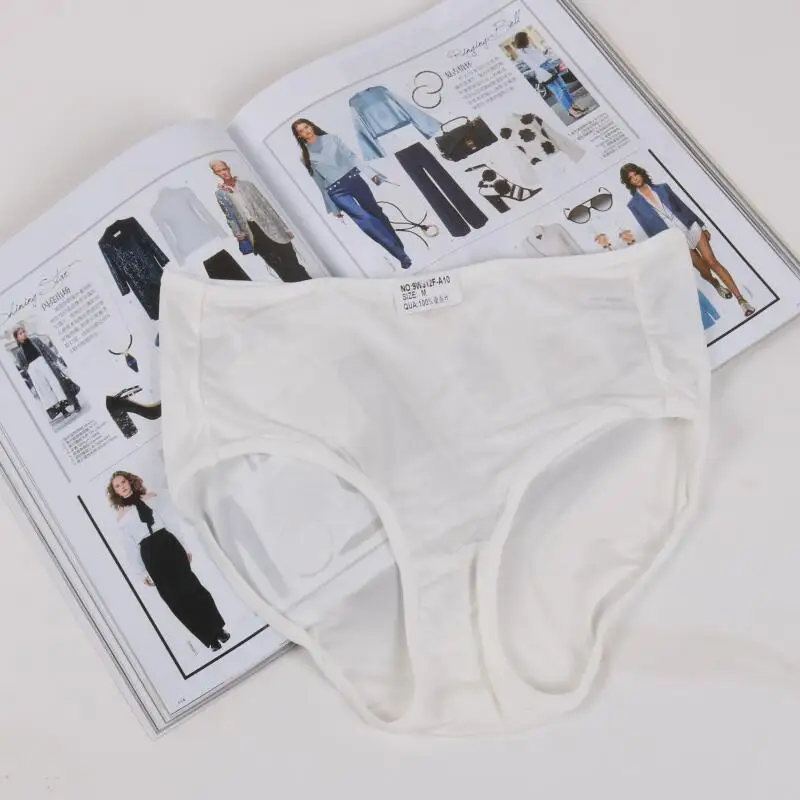 White Guiyi, 9 цветов, для девушек,, натуральный шелк, кружево, сексуальное, романтичное нижнее белье, фиолетовое, для молодых девушек, нижнее белье, сумка, бедра, средняя посадка, трусы, штаны - Цвет: White