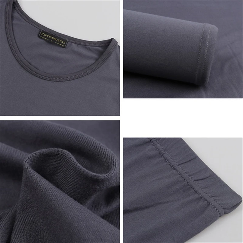 

Long Johns Men Thin Solid Color Basic Thermal Underwear Fitness Underpants and Undershirts Thermo Elastic Tight Sets