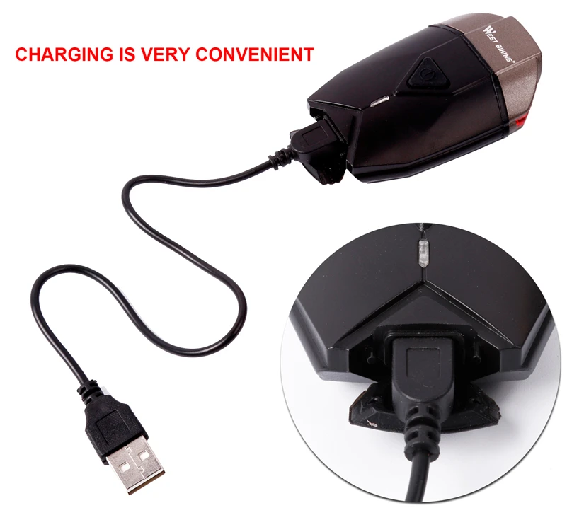 West biking велосипедный шлем свет USB фара безопасность дорога MTB передний велосипедный легкий шлем фонарь Аксессуары для велосипеда велосипед свет