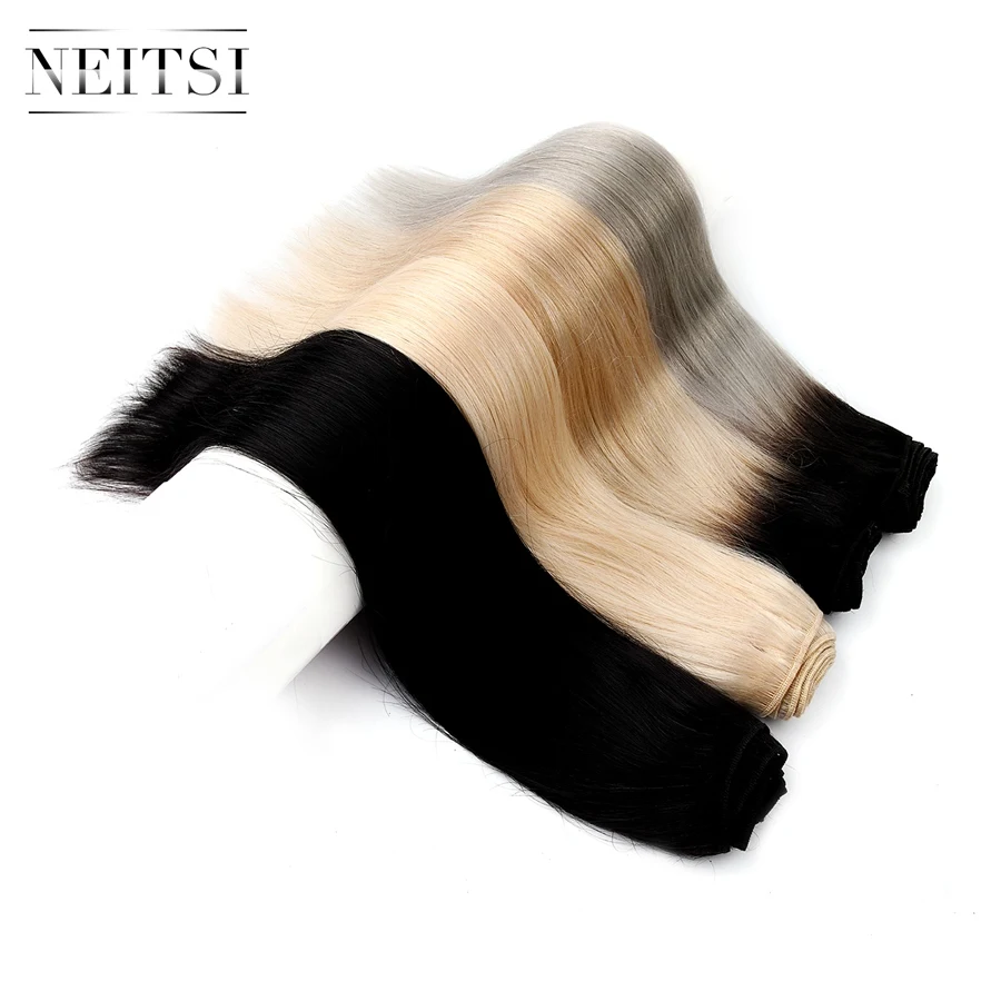 Neitsi Machine Made Remy Human Hair Extensions Straight Human Hair Weave Weft Bundles 100g/pc
