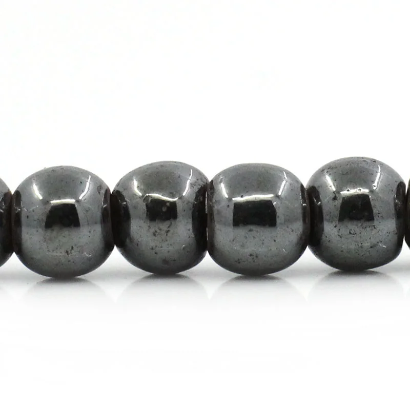 8 сезонов 10 нитей Gunmetal создан гематитовый круглый разделитель свободные бусины 4