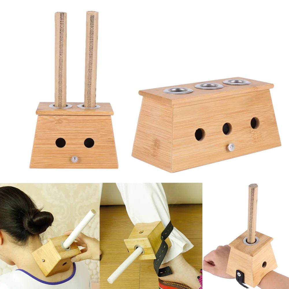 Бамбуковый Moxa Moxibution Box Традиционный китайский массажный лечебный ролик