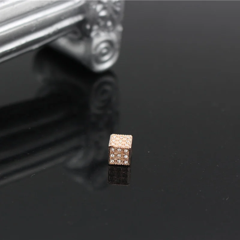 ZJ0864RG Новые роскошные микро синие кубические циркониевые бусины в форме короны для изготовление браслета ожерелья ювелирные изделия шармы бусины DIY латунные разделительные бусины - Цвет: ZJ0864RG