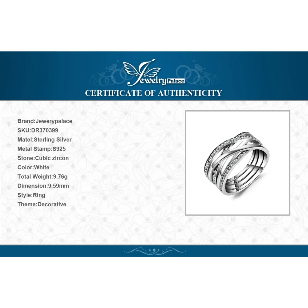 Jewelrypalace 925 пробы Серебряные кольца Cosmic линии заявление кольцо обручальное