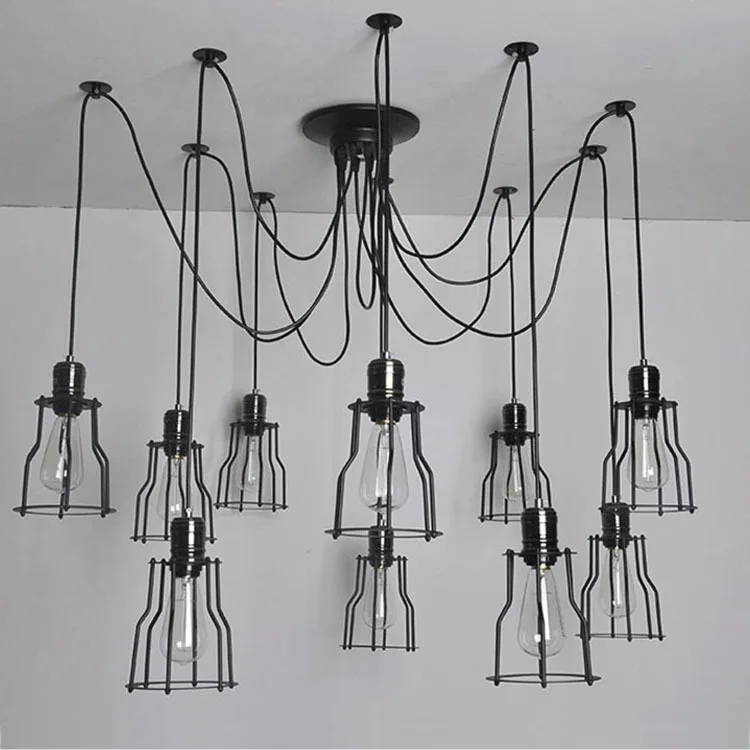 Подвесной светильник в стиле индастриал винтажный потолочный паук Железный