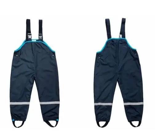 Dark Blue as picture Комбинезоны для маленьких мальчиков и девочек 1-7 лет; детская одежда; водонепроницаемые непромокаемые штаны для мальчиков; брендовые Водонепроницаемые комбинезоны; модные комбинезоны для девочек - Цвет: Dark Blue as picture