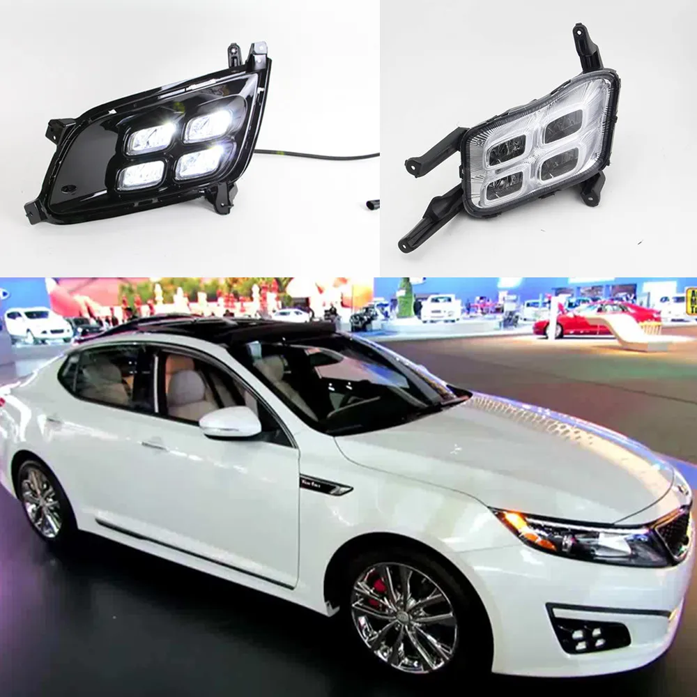 2 шт Автомобильный светодиодный фары дневного света для Kia Оптима K5 2013 автомобильные аксессуары Водонепроницаемый АБС 12 В DRL Противотуманные фары украшения