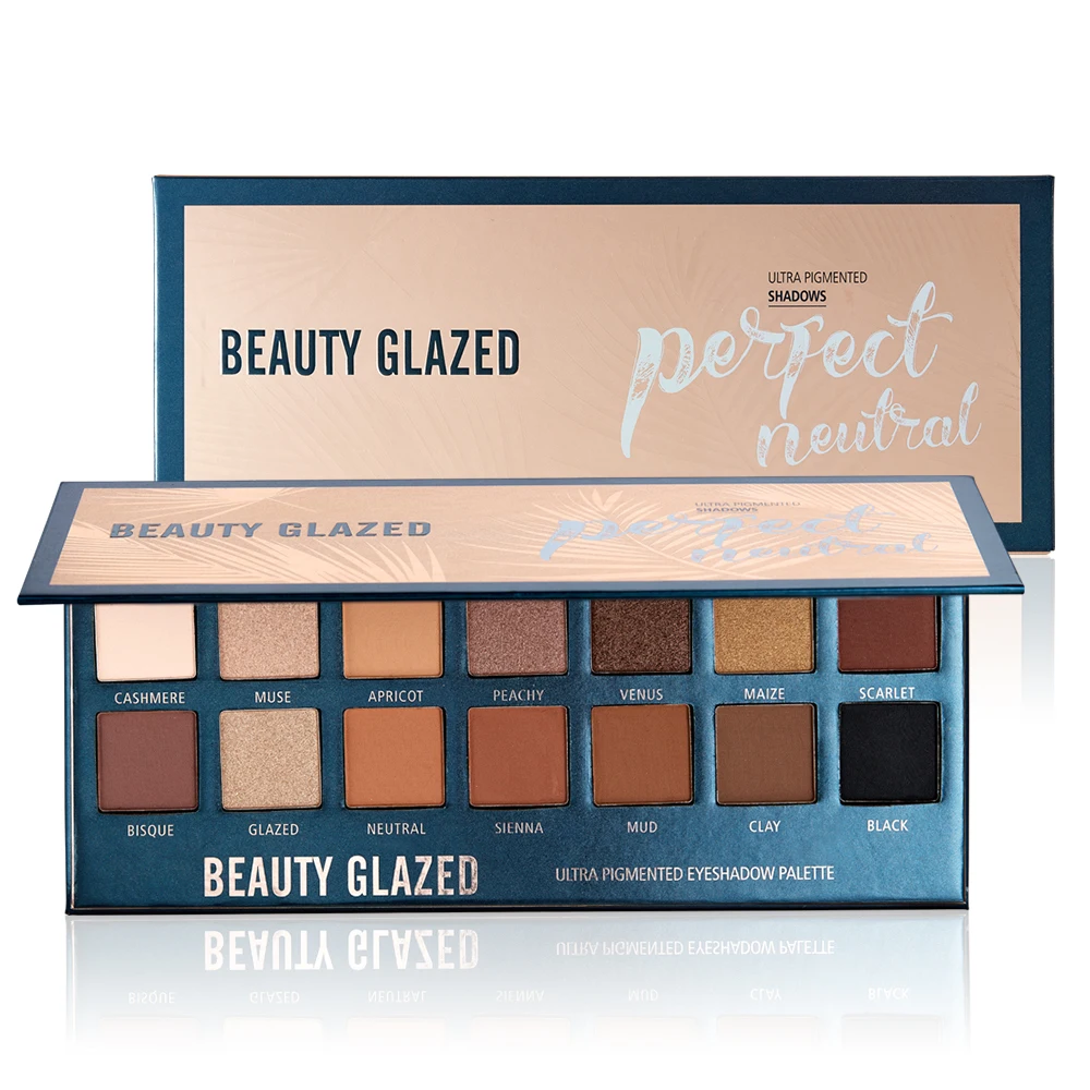BEAUTY GLAZED New 14 колец прессованные натуральные тени для век Мерцающая матовая
