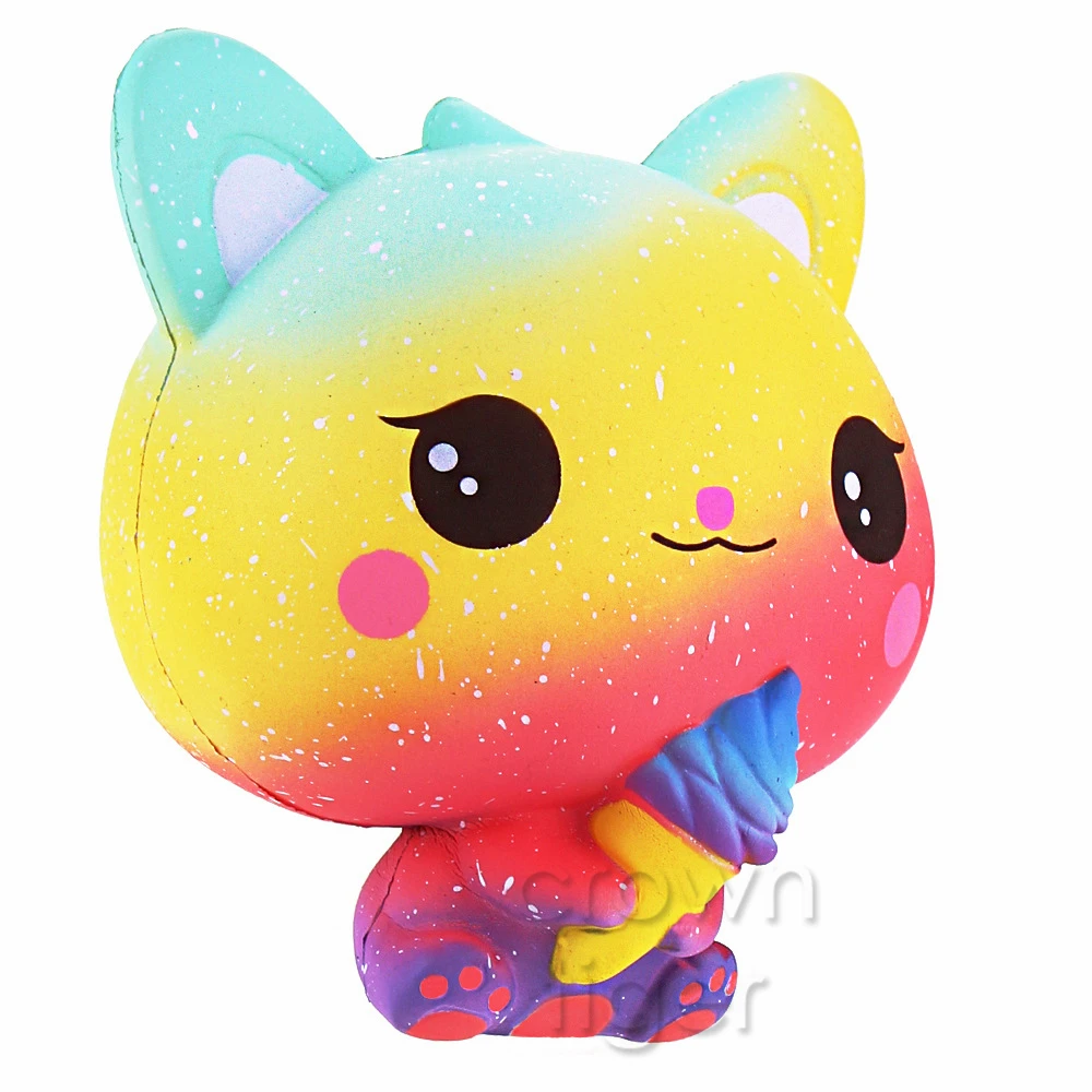 Jumbo Kawaii мягкие Мультяшные галактические чашки Единорог сжимает мороженое большой PU мягкие медленно поднимающиеся Ароматические сжимаемые игрушки антистресс