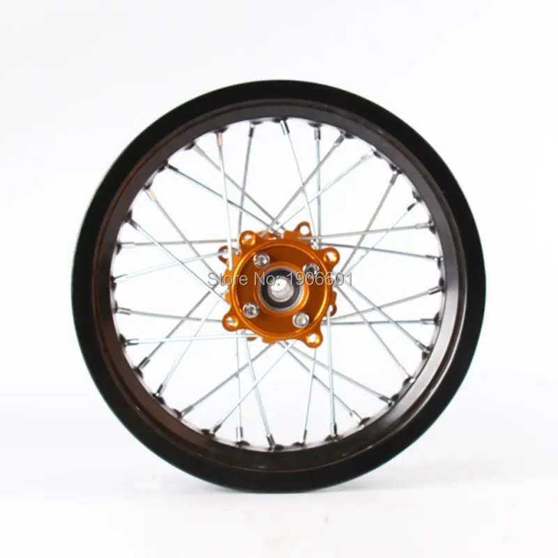 Ободы Pit bike 15 мм отверстие 2 50 12 дюймов и 3 00x12 переднее заднее колесо с золотым CNC