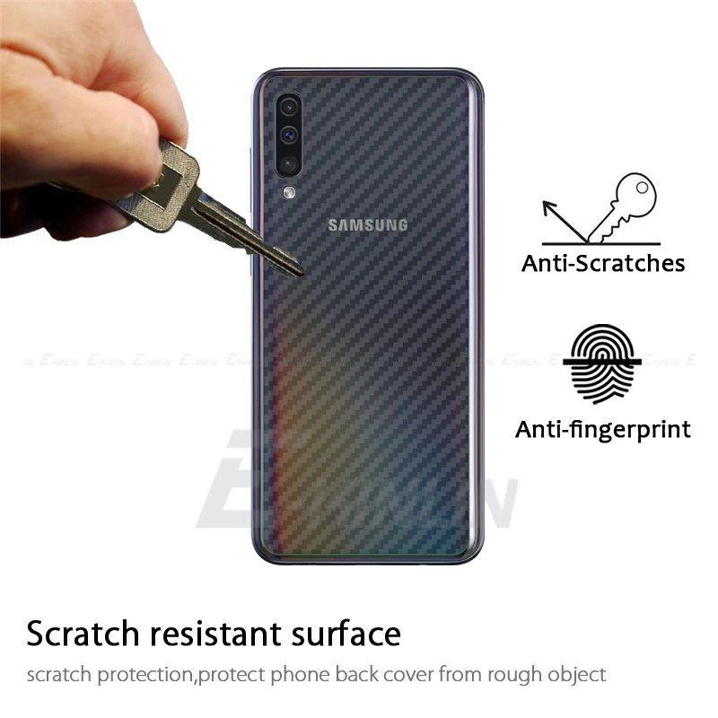 3D задняя крышка из углеродного волокна защитная пленка для Samsung Galaxy A10 A20 A30 A50 A60 A70