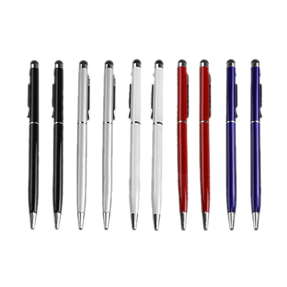 10 шт. 2 в 1 емкостный сенсорный Стилус с гелевыми чернилами Шариковая ручка для