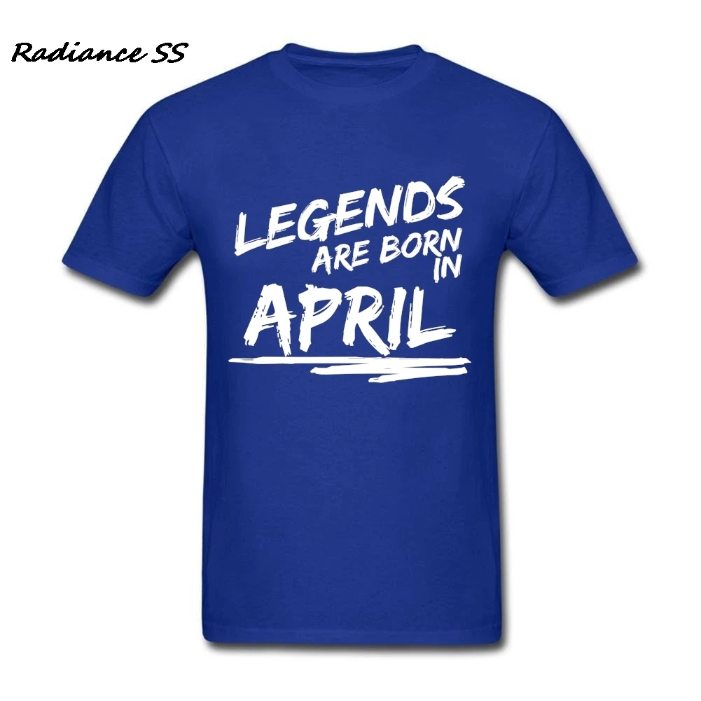 Повседневная мужская футболка Legends Are Born In April подарок на день рождения с коротким