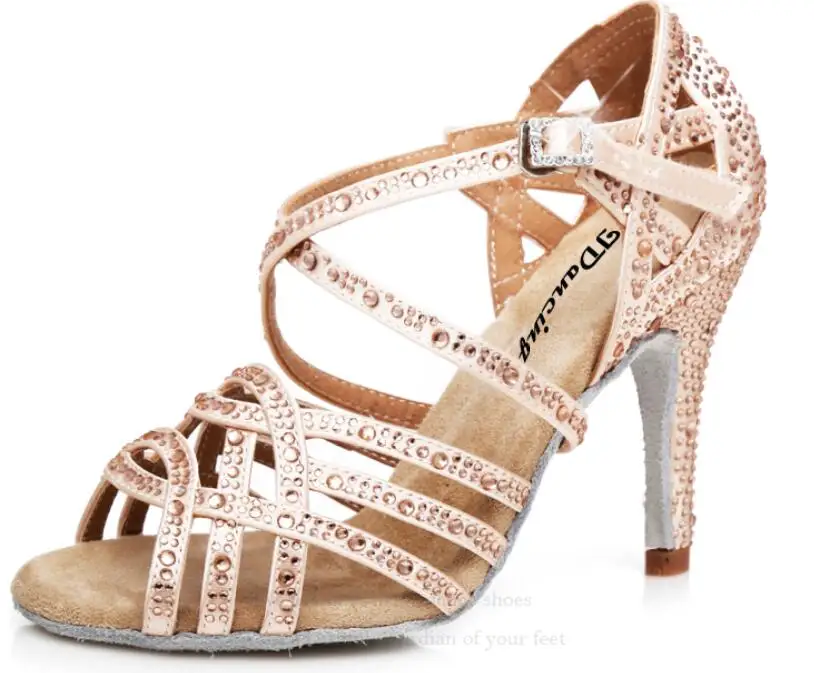 pink heel 7.5cm Женская танцевальная обувь для сальсы; женская обувь для танцев на квадратном каблуке; Обувь для бальных танцев; обувь для латиноамериканских танцев; джазовый вальс; обувь для вечеринок; Черный каблук; JuseDanc - Цвет: pink heel 7.5cm
