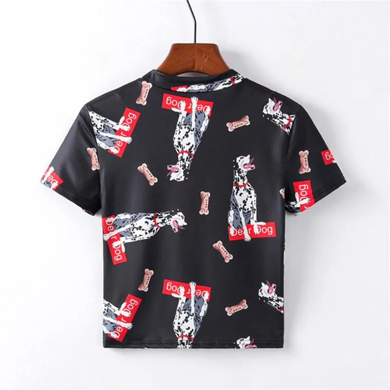 Кроп топ в стиле хип хоп летняя далматинская маленькая Футболка с принтом