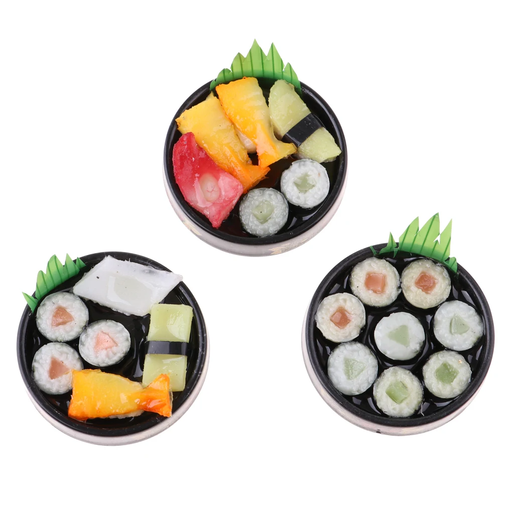 3 штуки 1/6 весы куклы миниатюрный дом кухонный Декор яркие японские еда
