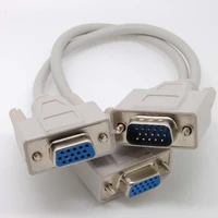 10pcs vga svga male to 2 dual female y adapter splitter cable 15 pin c38