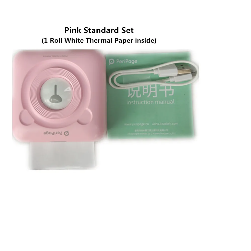 Pink Standard Set GOOJPRT Новинка! 304 точек/дюйм Peripage мини фото Bluetooth Карманный фотопринтер для мобильного телефона Android iOS дети дамы подарки - Цвет: Pink Standard Set