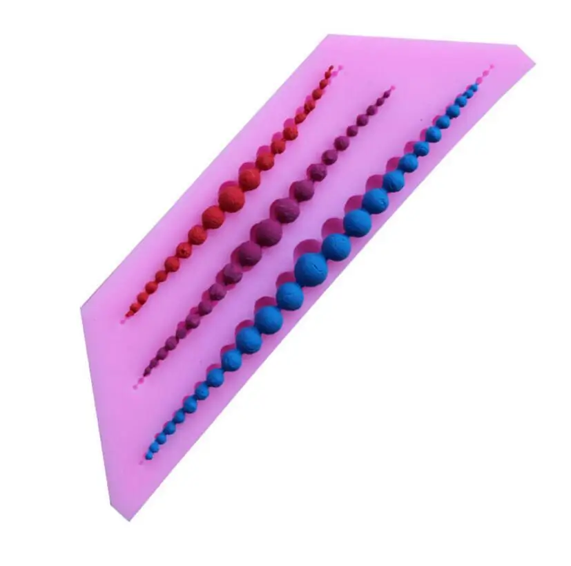 

Sale New Three Line Different Size Beads Shape 3d Mold Cookware Dining Bar Non-stick Cake Decorating Fondant Mould Tools
