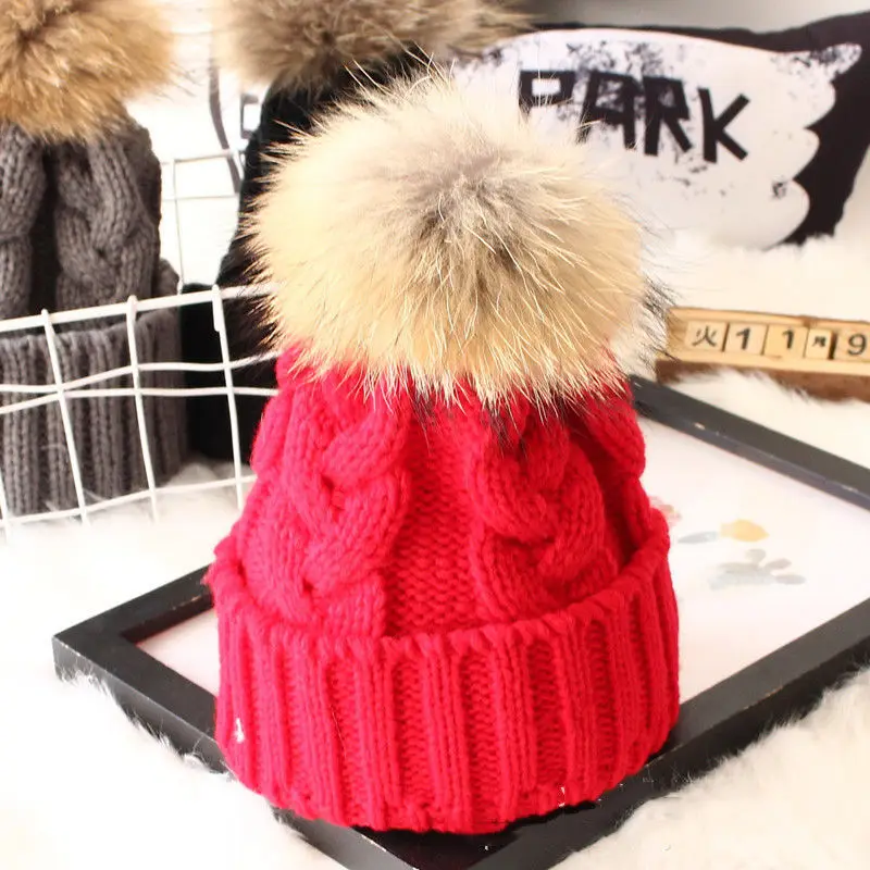 Style 2 red Новинка года; милые вязаные шапки с помпоном для мальчиков и девочек; Зимние шапки; теплая вязаная шапка с меховым помпоном и блестками; флисовые вязаные шапочки - Цвет: Style 2 red