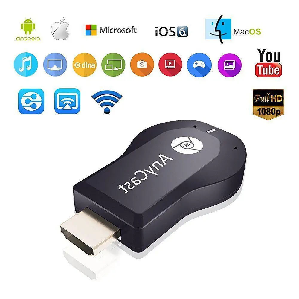 HD 1080P AnyCast M2 Plus Airplay 2 4G HDMI совместимый Wi Fi дисплей ТВ ключ приемник DLNA совместное