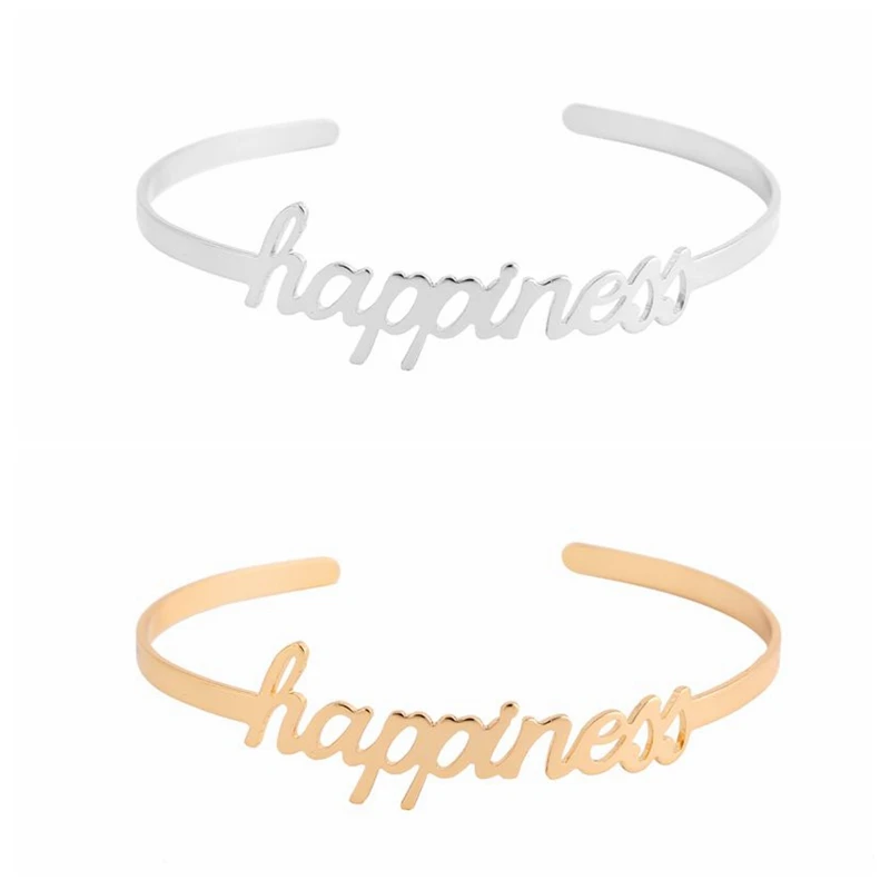 Shuangshuo Min 1pc 2017 New Arrival Letter of the Alphapet Bangles Happiness Cuff for Women Party Gift|bangles women|bracelet bangle womenwomen