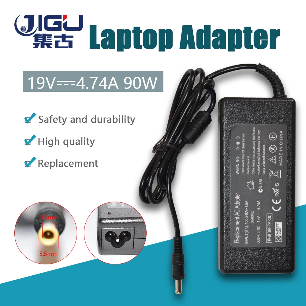 

19V 4.74A 5.5*3.0MM 90W Replacement For Samsung Laptop AC Charger Power Adapter Input 100-240V