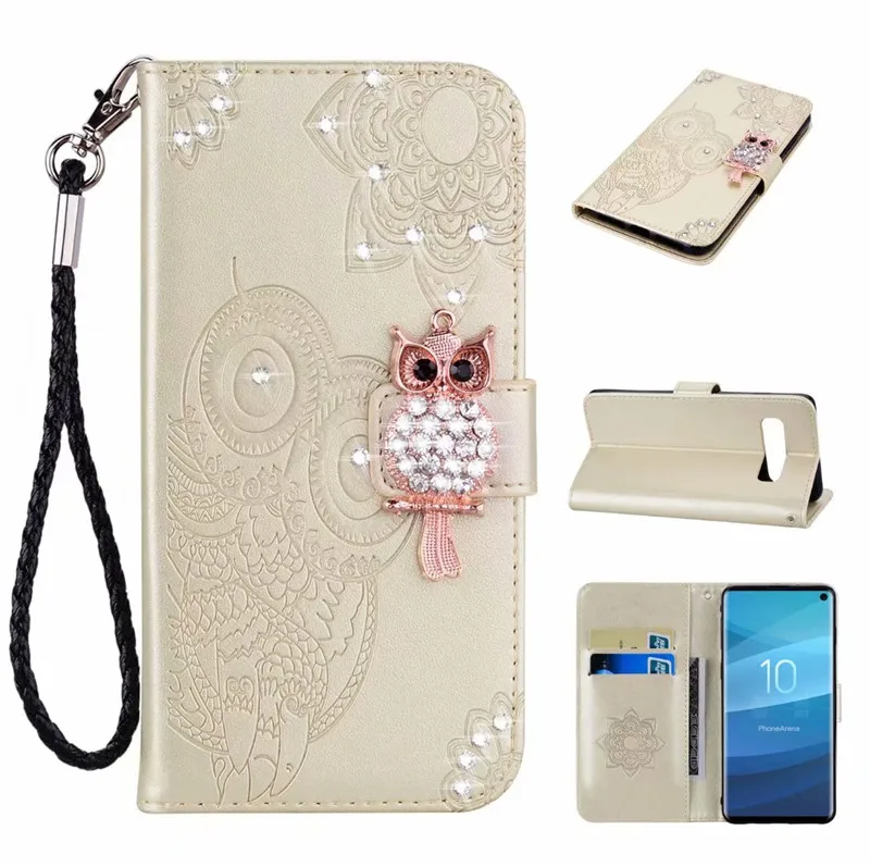 Кожаный чехол-кошелек с ремешком в виде совы для Samsung Galaxy S20 Ultra Note 20 10 9 8 S10 Lite S8 S9 Plus