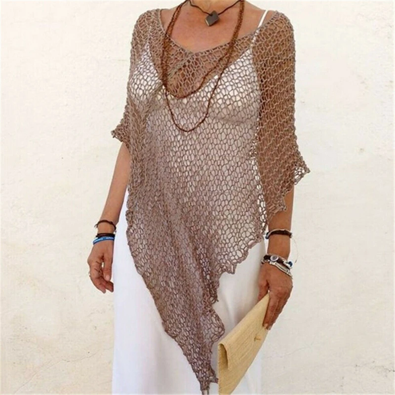 As photo shows Tunics for Beach Women Swimsuit Cover up Woman Dress Swimwear Beach Cover up Solid Beachwear Pareo Beach Dress Saida de Praia - Цвет: As photo shows