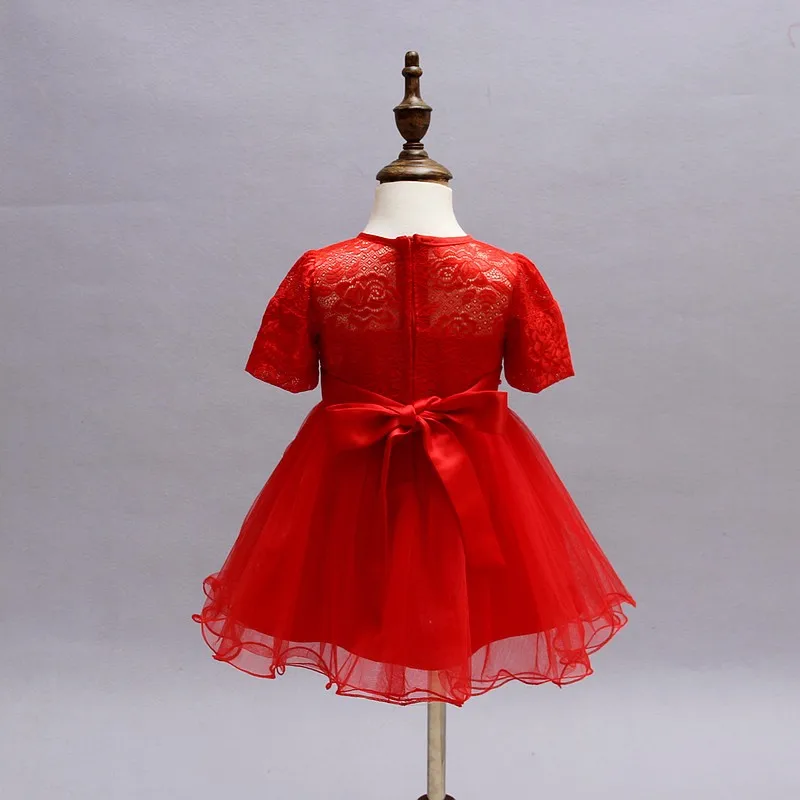 2017 Newest Baby Girl Princess 1 Year Birthday Party Dress Toddler Infant Ivory Red Formal Christening Dresses | Детская одежда и
