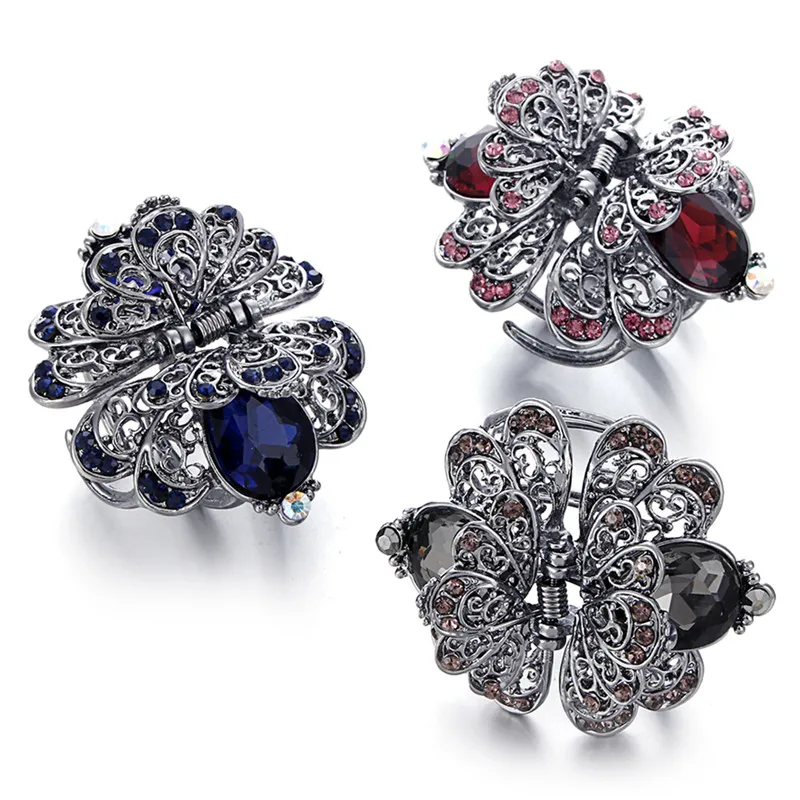 Винтажные стразы заколка для волос Хрустальный зажим свадебные аксессуары