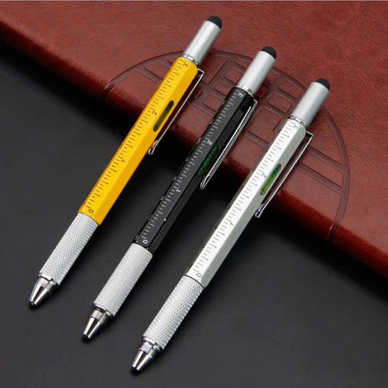 

Metal Ball Pen Multi-function Screwdriver Spirit Level Metal Touch Screen Ball Pen Child Gift Stationery Office Supplies 1pc