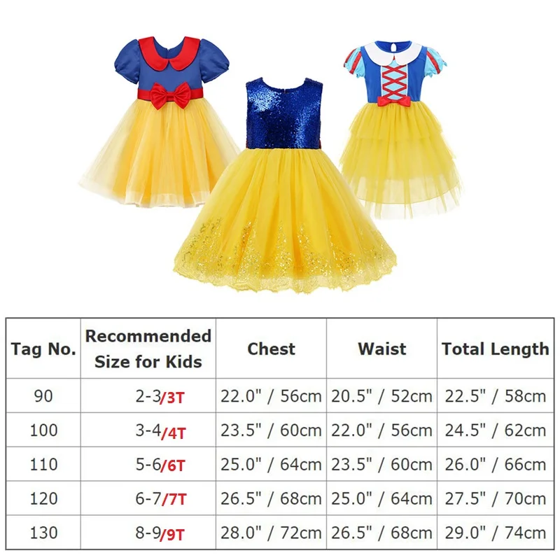 Fashion Girls Snow White Princess Dress Children Fancy Up Photo Shoot Costume Baby Kids Birthday Party Dresses for | Детская одежда и