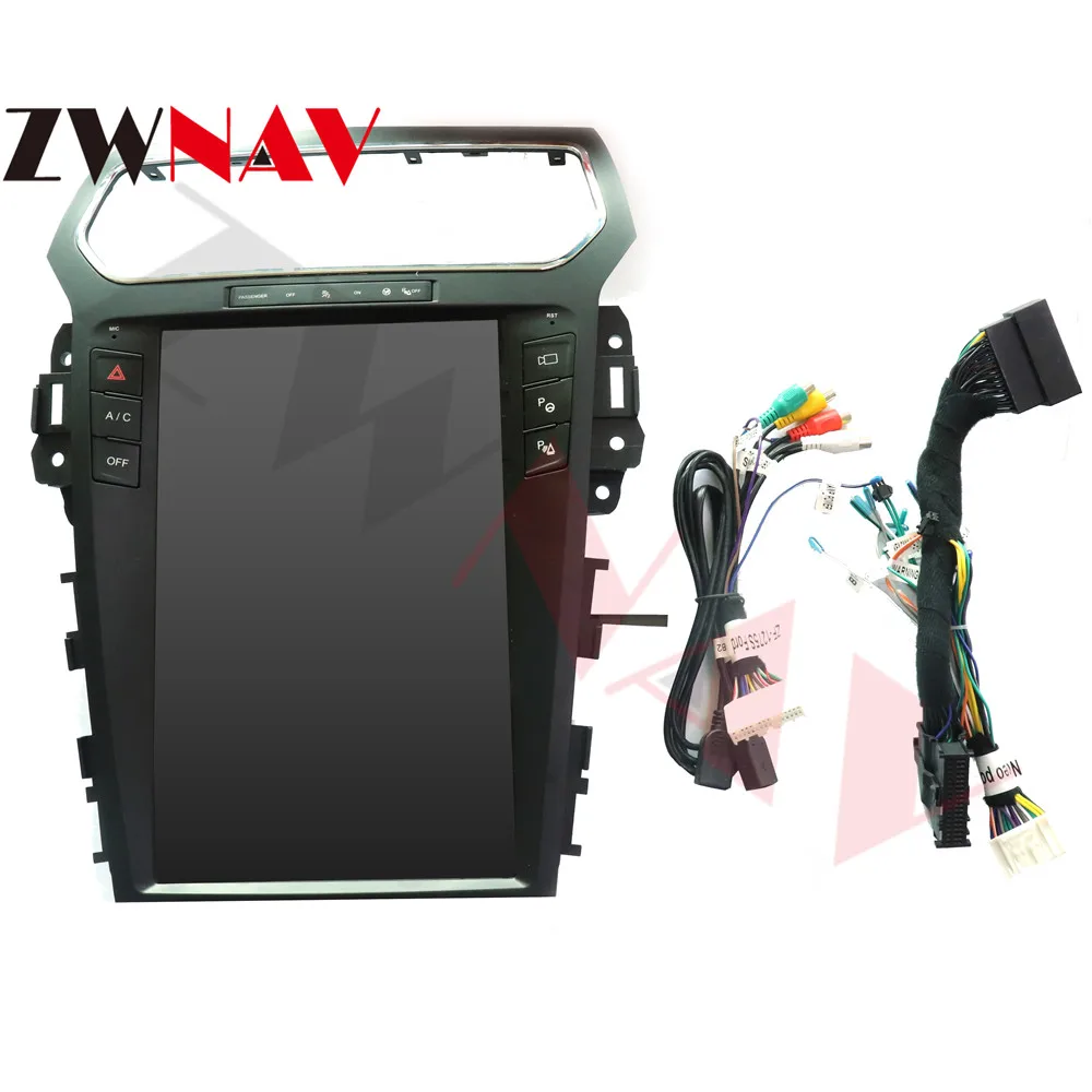 PX6 4GB RAM Tesla style Android 9.0 Car GPS Navigation For Ford Explorer 2011+ Auto A/C head unit multimedia radio tape recorder