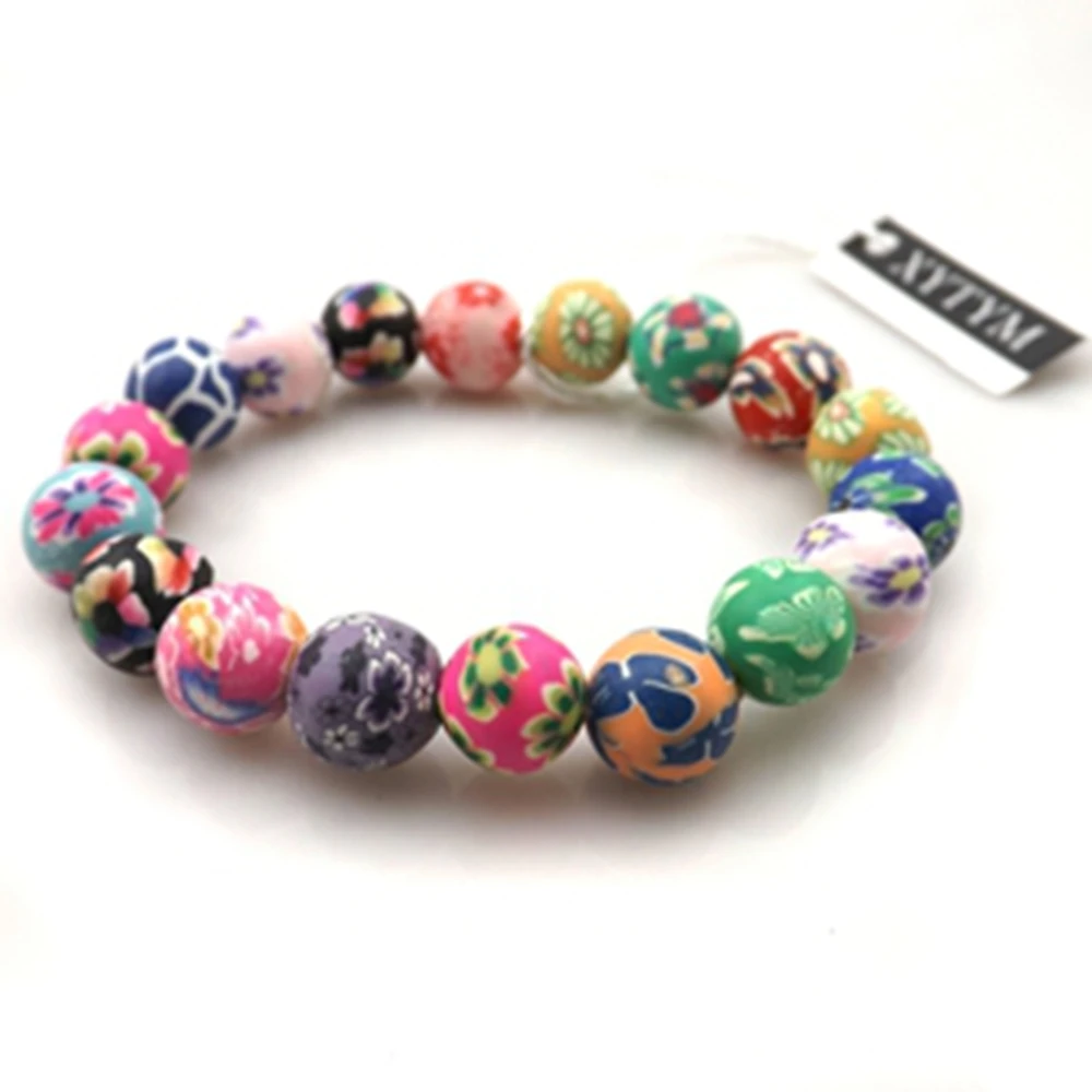 

Fashion 10mm Polymer Clay Bracelets Free Shipping Wholesale 20pcs Bohemian Style Bracelets