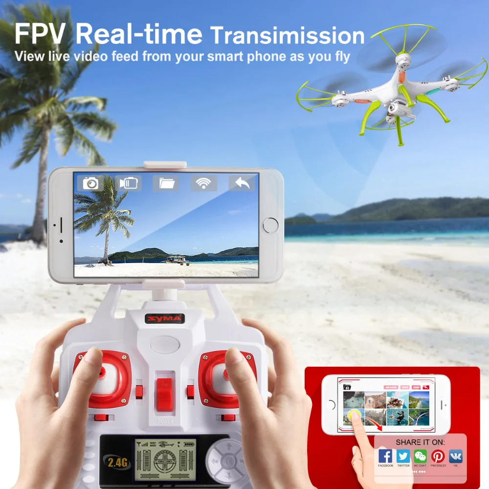 SYMA X5HW селфи RC Дрон с камерой Wifi Трансмиссия FPV RC Квадрокоптер вертолет пульт дистанционного управления Дрон игрушки для детей мальчиков