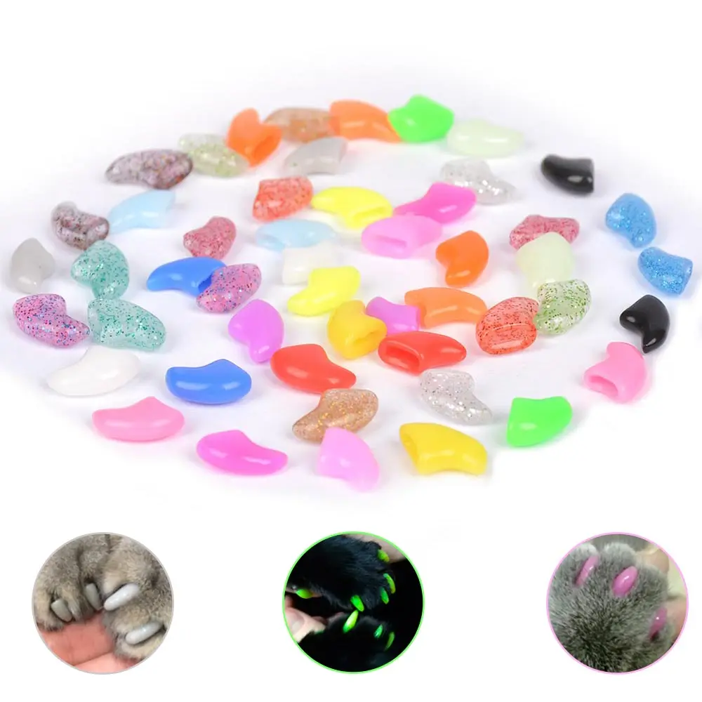 20 шт. Силиконовые Мягкие насадки на Когти для кошек/кошачья лапа коготь/Pet ногтей