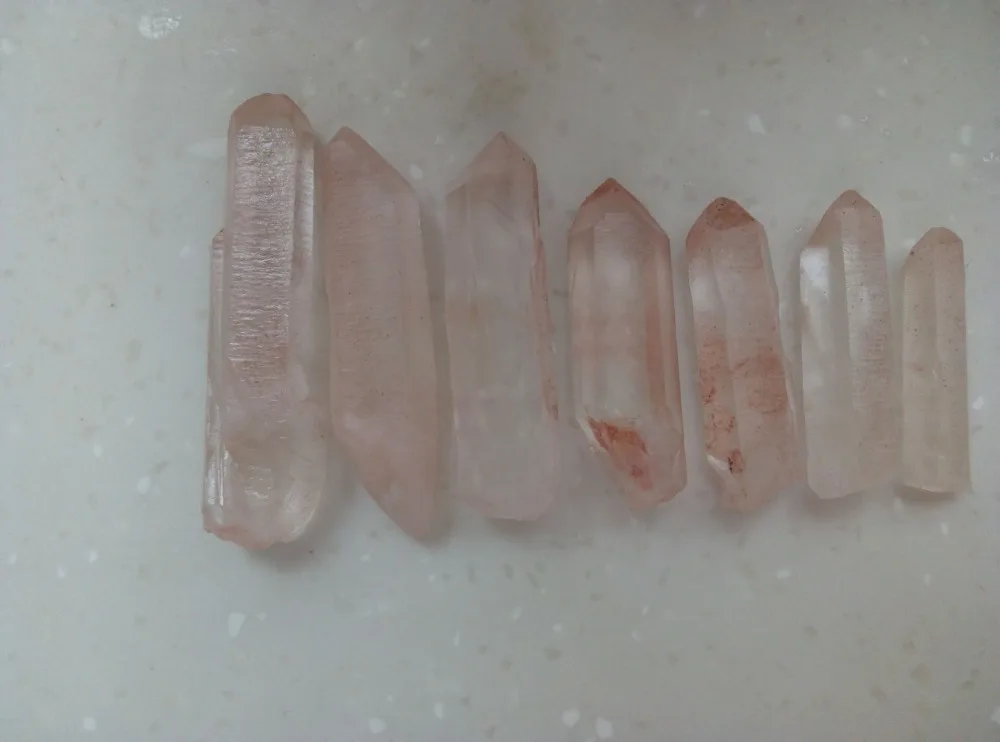 1/4 фунтов натуральный розовый Lemurian Seed кварцевый кристалл точка Бразилия