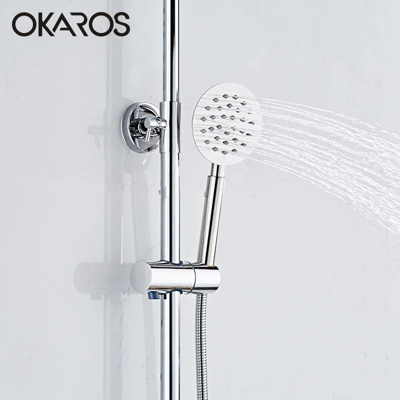 OKAROS для ванны хромированный набор душевых смесителей с ручной душевой насадкой