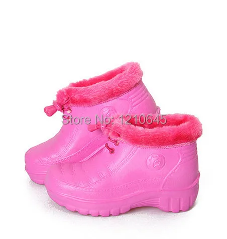 Waterproof Thick Plush Furry Warm Soft Slip-on Pink Ankle Boots for Women Lightweight Winter Womens/Girls Home Size 4-6 | Обувь